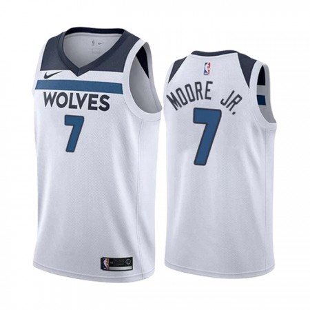 Camiseta Hombre NBA Minnesota Timberwolves Wendell Moore JR 7 2022-23 Nike Association Edition Blanco Swingman